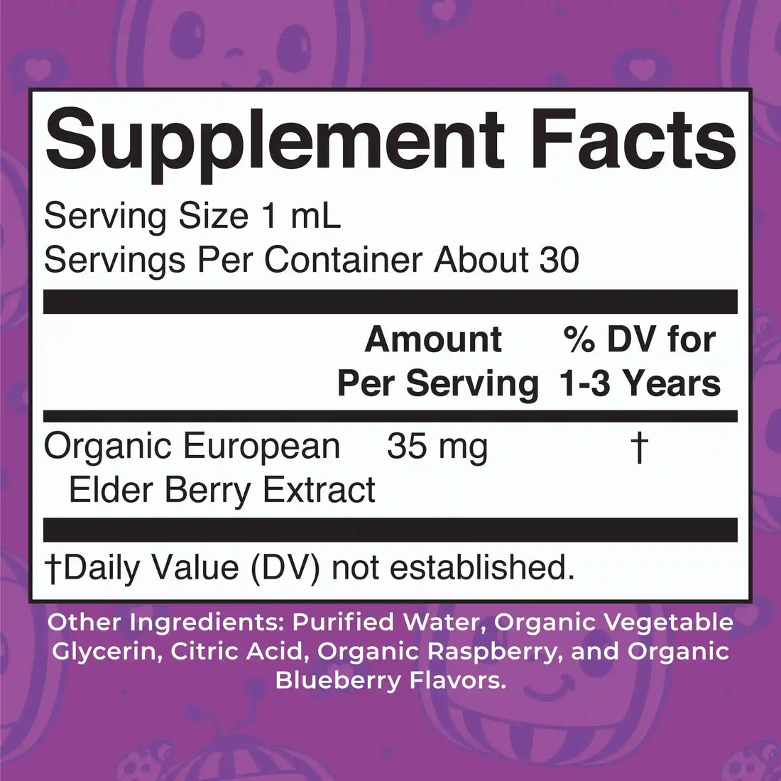 CoComelon Organic Toddler Elderberry Liquid Drops